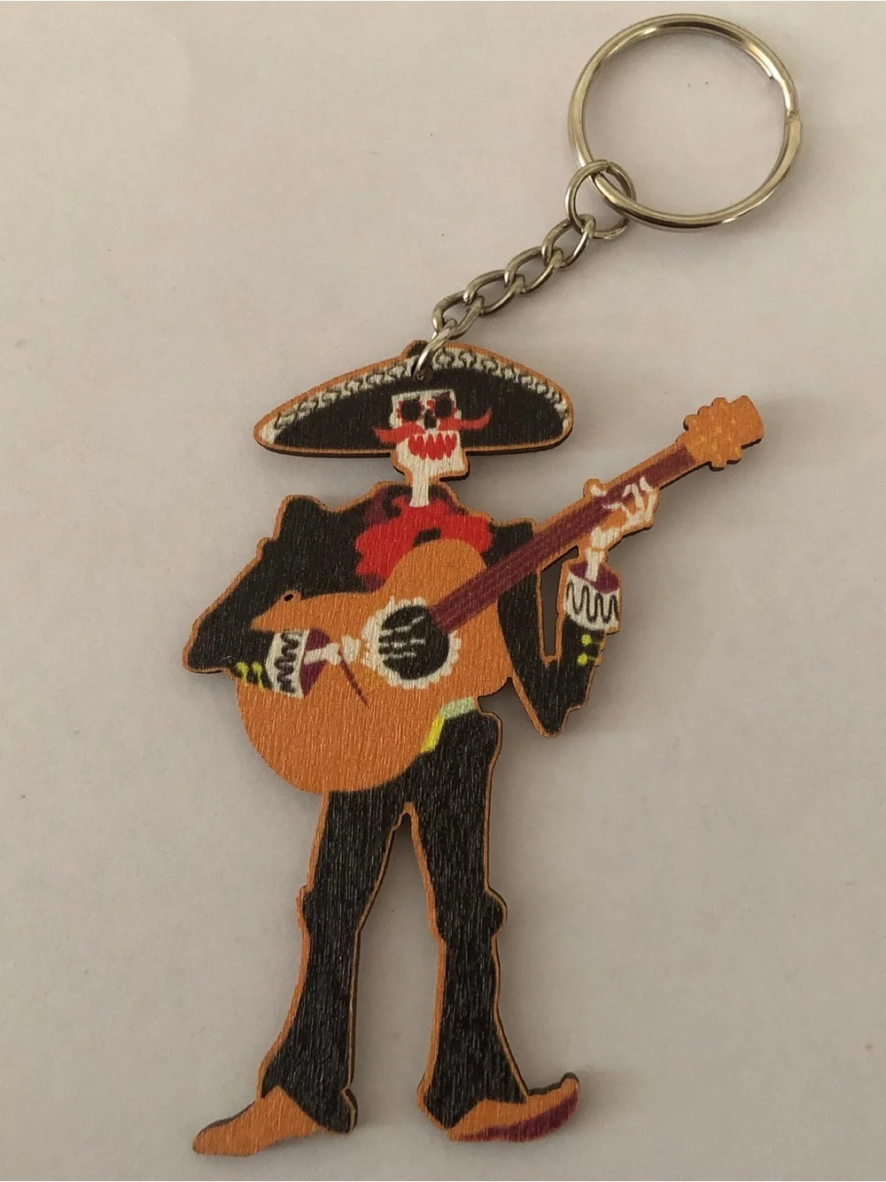 Día de Muertos Mexican Charro skull Calavera keychain SKU532